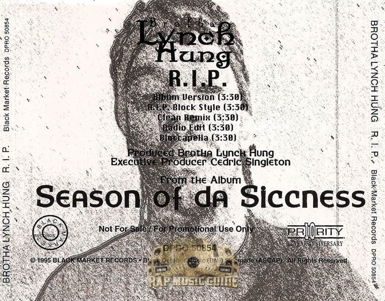 Brotha Lynch Hung R.I.P. Promo, Single. CD Rap Music Guide